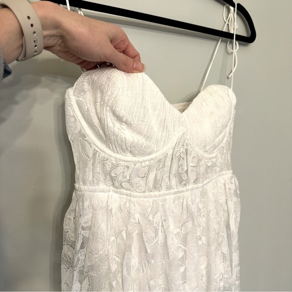 NWT For Love & Lemons Lorena Maxi Dress in White Lace Size Medium Bridal Wedding - Picture 5 of 13